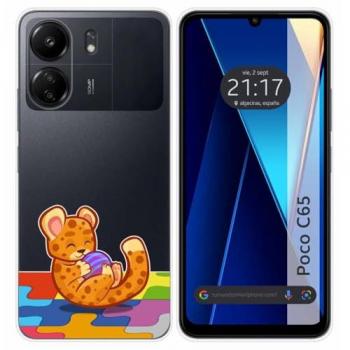 Funda Silicona Transparente Leopardo para Xiaomi Poco C65