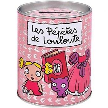 DLP - Hucha, diseño de muñeca con texto Pépètes de Louloute, color rosa