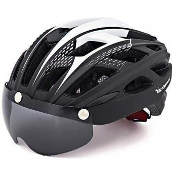 VICTGAOL Casco Bicicleta Helmet Bici Ciclismo para Adulto con Luz Trasera LED Visera Extraíble Hombres Mujeres Adultos de Bicicleta para Montar