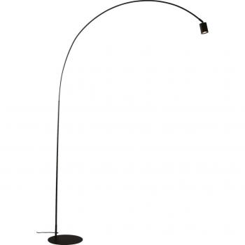 Lámpara de Pie Curva Maison en Metal Negro con Luz Orientable GU10