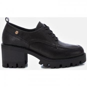 Carmela Zapatos de Mujer 161089 Piel Negro con Cordones y Tacón de 7cm