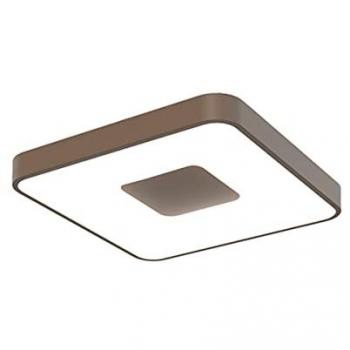 Plafón LED cuadrado dorado 80W regulable con control remoto 2700K-5000K, 3900lm, garantía de 3 años