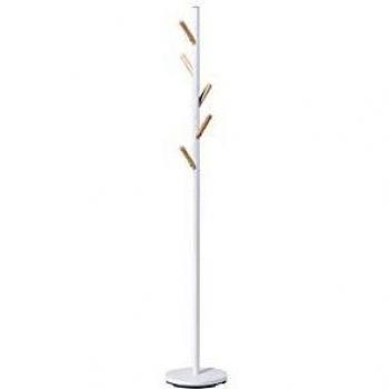 Perchero de pie moderno blanco de acero y madera para chaquetas, 170 cm, diseño escandinavo Albin