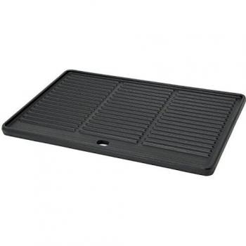 Plancha de hierro fundido BBQ-Toro 41,5 x 31 cm reversible esmaltada para gas y carbón, con un lado estriado y otro liso