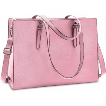 NUBILY Bolso Mujer Bolsos Bandolera para Ordenador Portátil 15.6 Pulgadas Impermeable Bolsos de Mujer Cuero PU Universidad Shopper Bolsa Tote