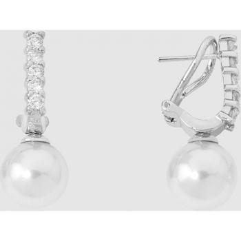 Pendientes Mujer Majorica Clásico de Plata y Perla