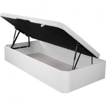 Canapé Abatible de Madera Relax Musa 32 con Apertura Lateral, Altura 32 cm, Color Blanco, Tamaño 90x190 cm