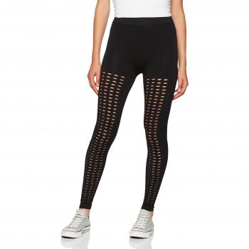Urban Classics Ladies Cutted Leggings, Negro
