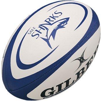 Balón de rugby REPLICA Gilbert Sharks - Tamaño Midi Blanco