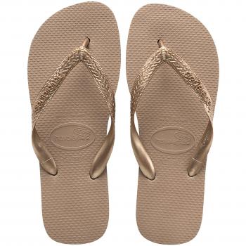 Havaianas Women's Top Tiras Flip Flops in Pink/Gold - Size 37-38