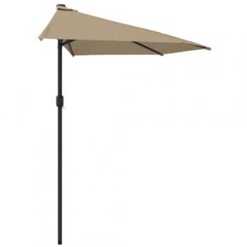 Sombrilla de balcón con poste de aluminio 270 x 135 cm medio topo