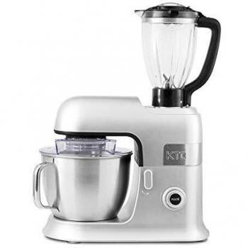 Robot Amasador y Batidora de 1300W con Tazón de 6,5L y Accesorios de Teflón Kitchencook EXPERT XL Gris