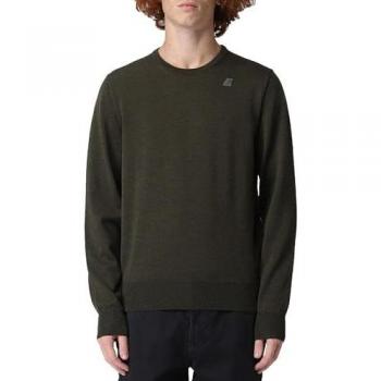 K-Way Sebastien Green Round-neck Knit Sweater for Men, Size M