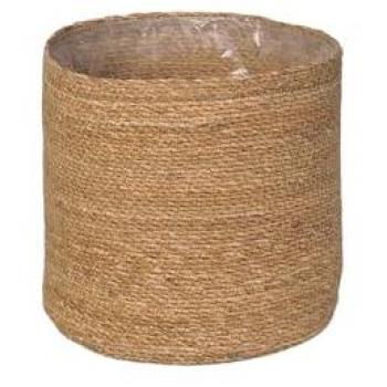 Macetero Semirígido Redondo de Yute Natural 18 x 18 cm | Cesta Decorativa Ideal para Interiores o Terrazas