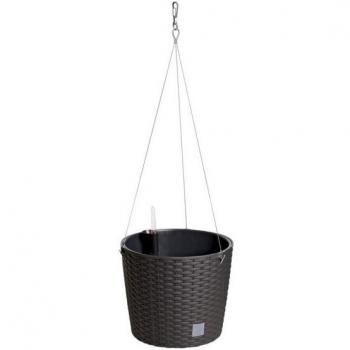 Maceta colgante Rato de 8,9 litros en color ocre oscuro con cubilete para plantar