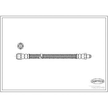 Latiguillo de freno CORTECO 19035149 - Longitud: 1.5 metros, Material: caucho reforzado, Conectores: acero inoxidable, Presión máxima: 10 bar, Compatible con vehículos de diversas