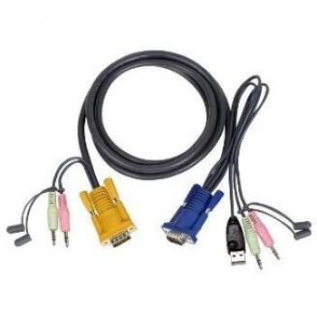 IOGEAR Micro-Lite Bonded All-in-One USB KVM Cable, 10 Feet, G2L5303U