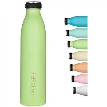 720°DGREE Botella Agua Acero Inoxidable “milkyBottle“ – 1litro - Sin BPA Free, Antigoteo y Prueba de Fugas - Frasco térmico, Cantimplora Aislada - Bebida con Gas, Deporte, Escuela, Gimnasio Exteriore