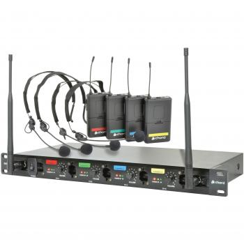 4 x Auriculares UHF sistema de micrófono inalámbrico