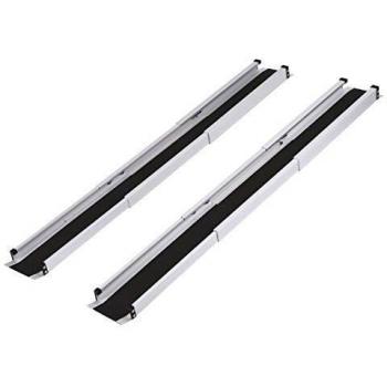 Rampas Telescópicas Largas de aluminio, Antideslizante, Portátil para Sillas de Ruedas, Scooters, para Motos, Bicicletas Rampa de Carril 74.5-151cm
