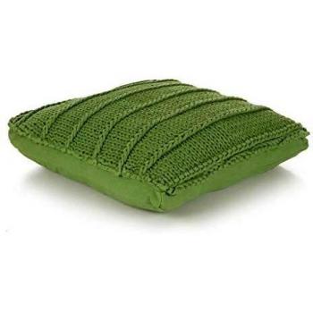 vidaXL Cojín Cuadrado de Suelo Algodón Tejido 60x60cm Verde Decoración Hogar