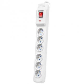 Regleta Protectora Armac Multi M6, 6 Enchufes, Cable de 3M, Color Gris