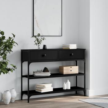 Mesa consola de madera de ingeniería 100x25x75 cm en color negro, roble sonoma y roble ahumado, ideal como mesa de sofá o entrada para salón