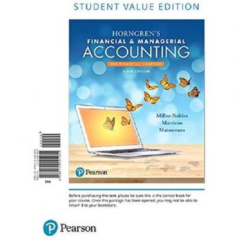 Pearson Horngren's Financial & Managerial Accounting (Looseleaf Edition) with Access - Financial Chapters