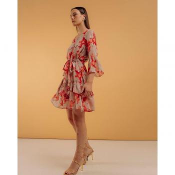 Vestido Niza Corto con Volantes Estilo A-line Bordado Detallado