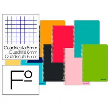 Cuaderno Espiral Smart Folio 80 Hojas 60g Cuadrícula 6mm Tapa Blanda Colores Surtidos