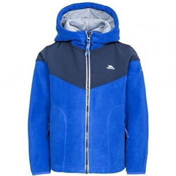 Trespass Bieber - Chaqueta de forro polar con capucha para niños, Infantil, Chaqueta polar cálida con capucha, MCFLFLL20001_BLU3/4, azul, 3/4