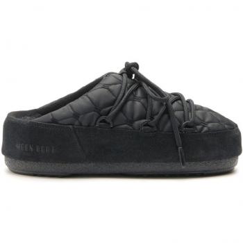 Moon Boot Women's Nylon Quilted Mules in Black | Size 39/40 | 14602600