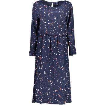 Gant Elegant Blue Viscose Long Sleeve Midi Dress - Size M