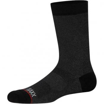 Saxx - Calcetines de hombre Whole Package Saxx, color gris oscuro y negro, talla L, diseño cómodo y transpirable
