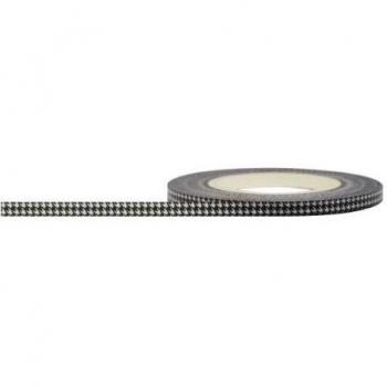 Decorative - Cinta de papel decorativa Little B Mini houndstoothtape, color blanco y negro