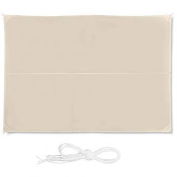 Toldo Vela Rectangular Impermeable con Protección UV y Cuerdas de Tensado, 3x4m, Beige