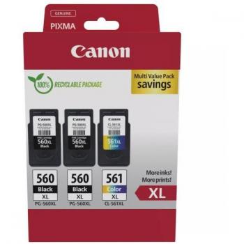 Canon PG-560XL/CL-561XL Pack de 3 Cartuchos de Tinta Originales