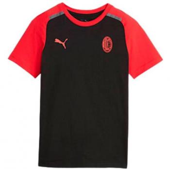 Camiseta de fútbol Puma ACMs infantil, manga corta, diseño casual