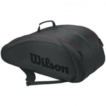 Wilson Fed Team 12 Pack Bolsa para Raquetas de Tenis, Unisex Adulto, Negro / Rojo