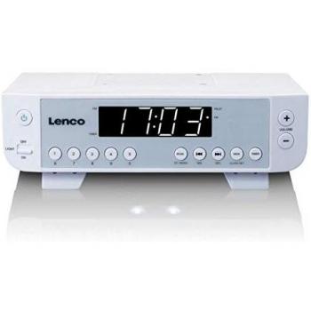 Radio de cocina Lenco KCR-11 blanca con FM, LED y temporizador