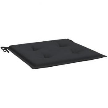 Cojines de silla de jardín 2 piezas tela Oxford negro 50x50x3 cm