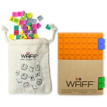 Waff Combo - Cuaderno creativo tamaño pequeño con letras, 120 páginas, color naranja
