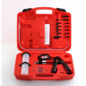 FEMOR Bomba de Vacío Bomba Presión Sangrado Kit de Sangrada Purga de Freno Comprobador de Vacío y Presión con Maletín de Plástico Rojo