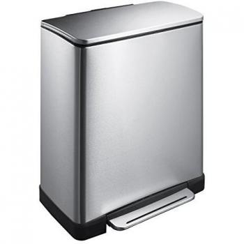 EKO Cubo de la Basura de la Marca, Hecho de Metal, Metal, Acero Mate, 34.5 x 50 x 65 cm