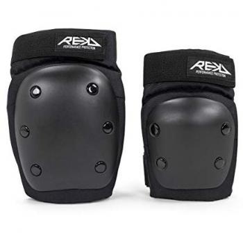 Conjunto de protecciones Rekd Heavy Duty Doble Pad para niños, incluye rodilleras y coderas, color negro, apto para skateboard, patines, bici y otros deportes de acción