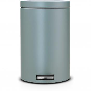 Brabantia Pedal Bin Classic - Cubo de basura, 20 litros, cubo interior de plástico extraíble, color menta metalizado