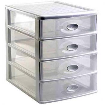 PLASTIC FORTE, Cajonera sobremesa, Blanco, 4 Cajones