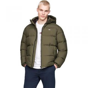 Tommy Jeans Essential Down Jacket - Olive Green - Men's Size S