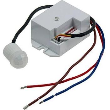 Detector de Movimiento Mini empotrable Ø15 mm, detección 360°, 230 V, LED, 6 m, Alcance de 15 cm, Color Blanco