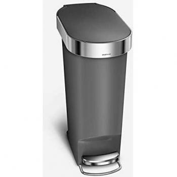 simplehuman 40L Slim Pedal Bin with Liner Rim - Grey